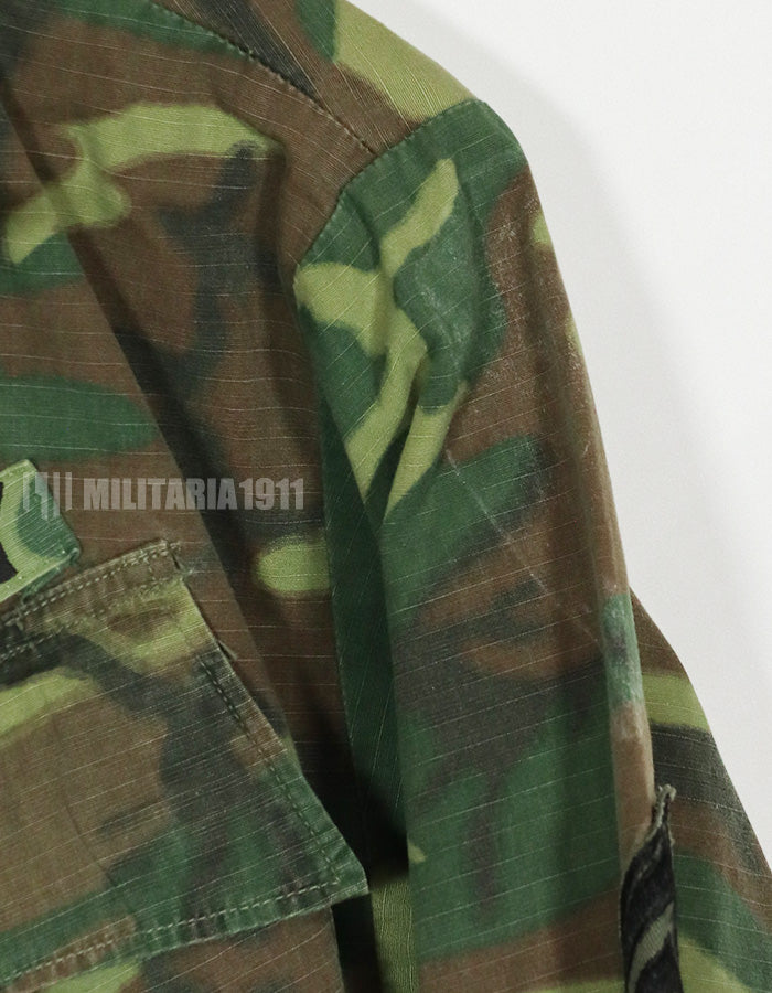 実物　1969年製　リップストップ生地　ERDL　ファティーグジャケット　中古品　パッチ付き