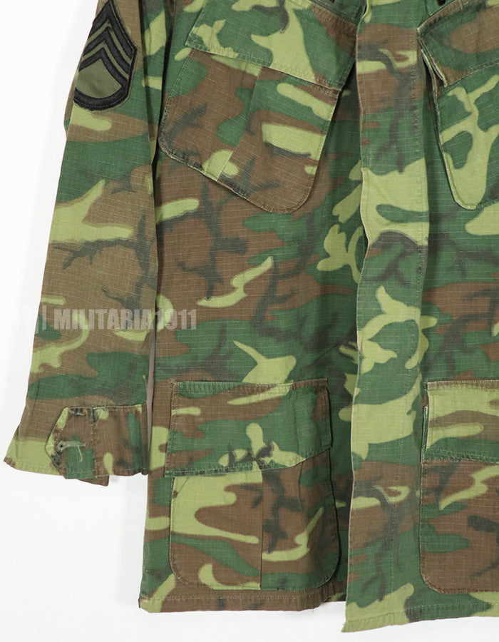 実物　1969年製　リップストップ生地　ERDL　ファティーグジャケット　中古品　パッチ付き