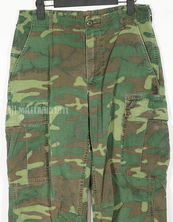 実物　1969年製　リップストップ　ERDL　ファティーグパンツ　グリーンリーフ　中古品　退色あり