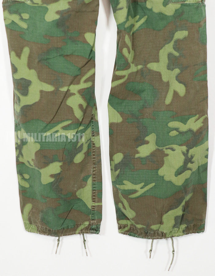 実物　1969年製　リップストップ　ERDL　ファティーグパンツ　グリーンリーフ　中古品　退色あり