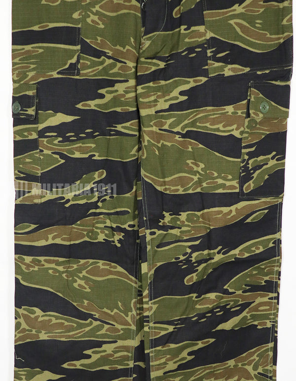 実物生地　レイトウォーパターン　タイガーストライプ　パンツ　未使用品