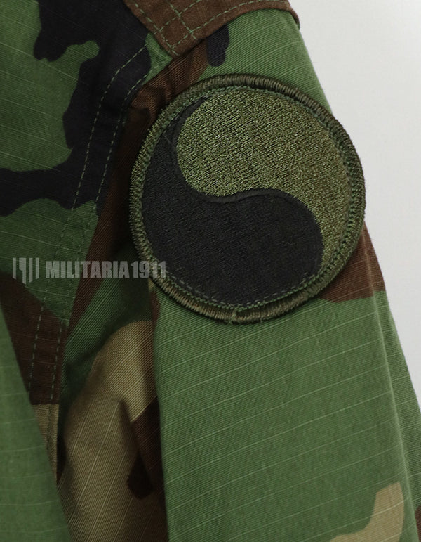 実物　アメリカ陸軍　US Army 29th Infantry Division　ウッドランド迷彩　ジャケット　1999年製