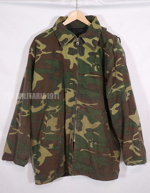 民間品　民製品カモフラージュ　ERDL リーフパターン　ジャケット　汚れあり　メーカー不明
