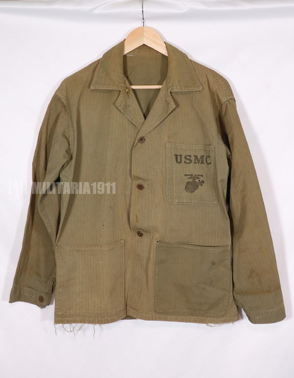 実物　USMC　第二次世界大戦　P-41 HBTユニフォーム　日焼け・破れあり