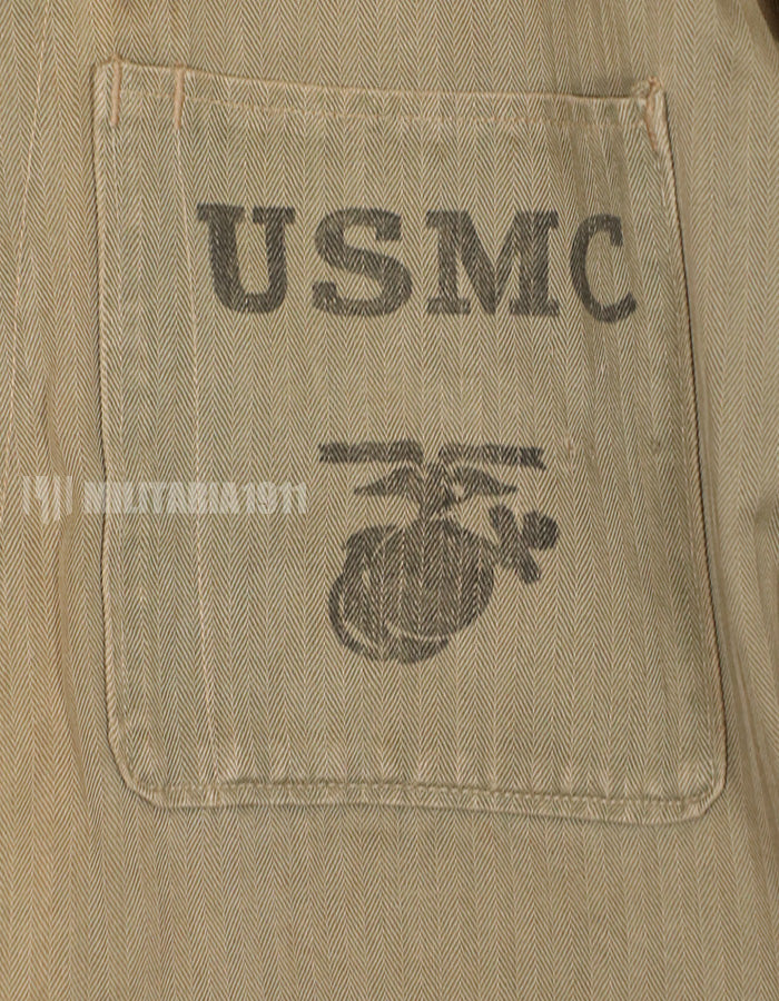 実物　USMC　第二次世界大戦　P-41 HBTユニフォーム　日焼け・破れあり