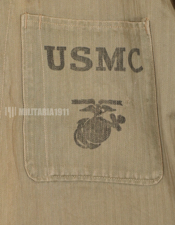 実物　USMC　第二次世界大戦　P-41 HBTユニフォーム　日焼け・破れあり