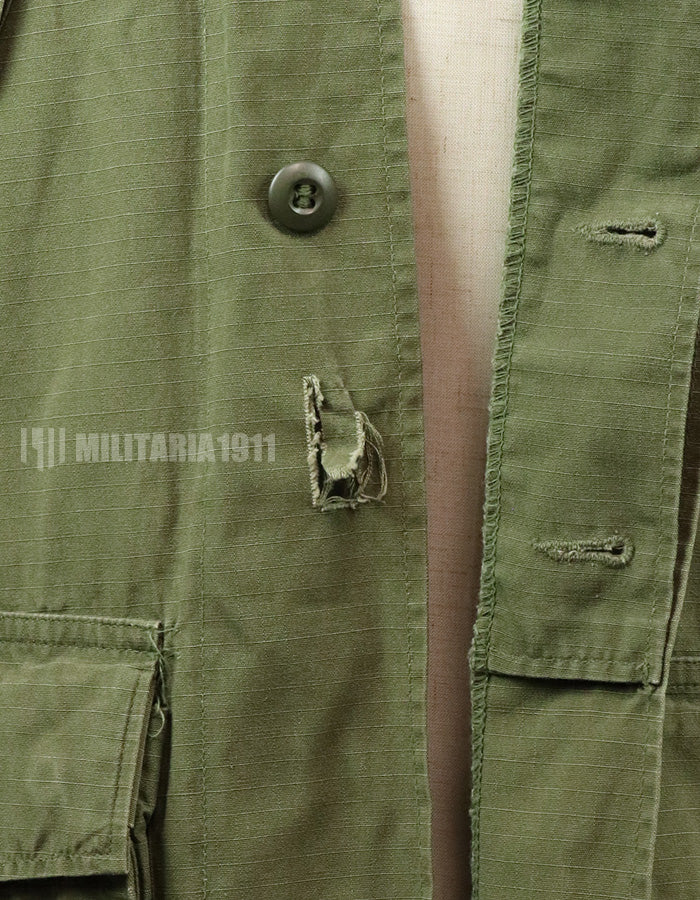 後期型　リップストップ生地　ジャングル・ファティーグ　X-S-S 1970年製 ボタン欠損　破損あり
