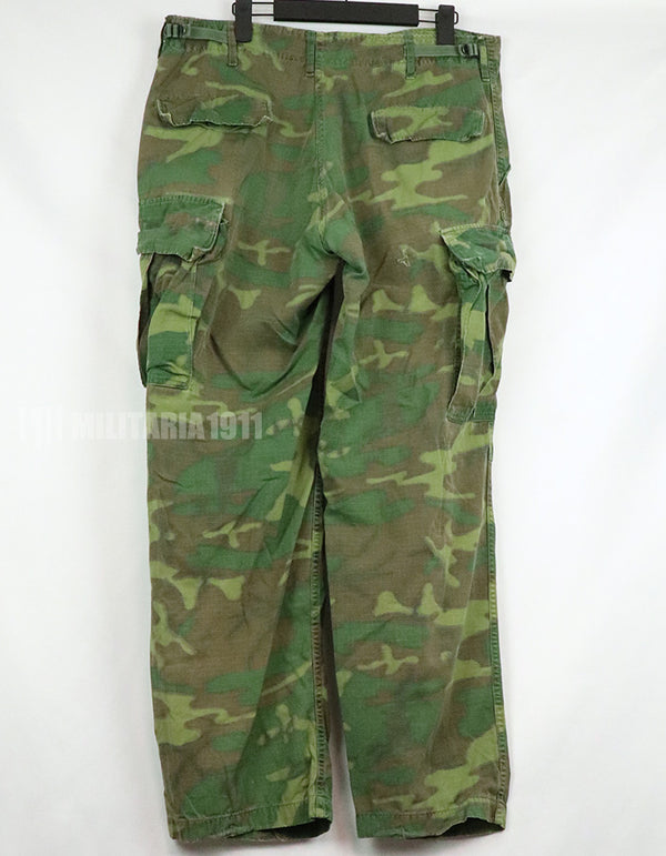 実物　アメリカ軍　ERDL ジャングルファティーグパンツ　使用感あり　リップストップ生地　1968年契約