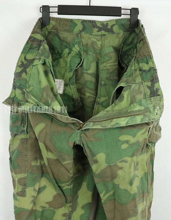 実物　アメリカ軍　ERDL ジャングルファティーグパンツ　使用感あり　リップストップ生地　1968年契約