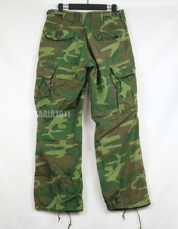実物　アメリカ軍　ERDL ジャングルファティーグパンツ　使用感あり　リップストップ生地　1968年契約 B