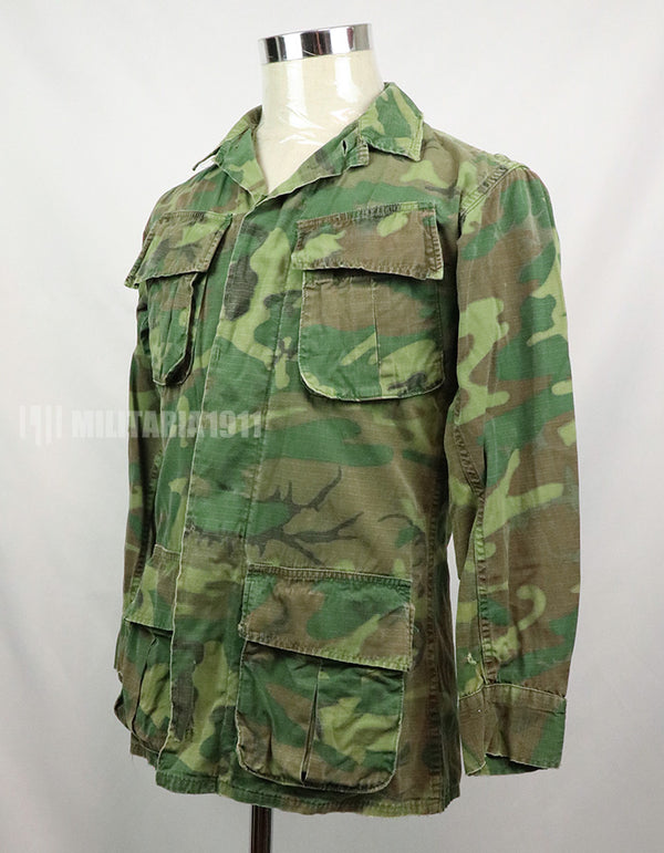 実物　アメリカ軍　1969年製　ERDL　ジャングルファティーグジャケット　使用感あり　中古品