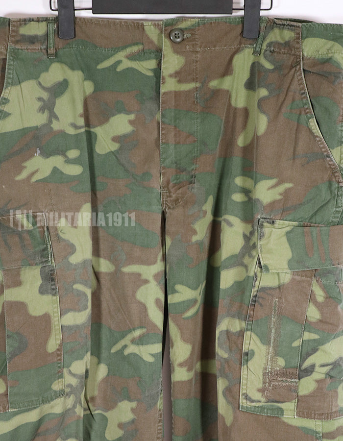 実物　1967年 ポップリン製　ERDL ジャングルファティーグパンツ　ジップフライ