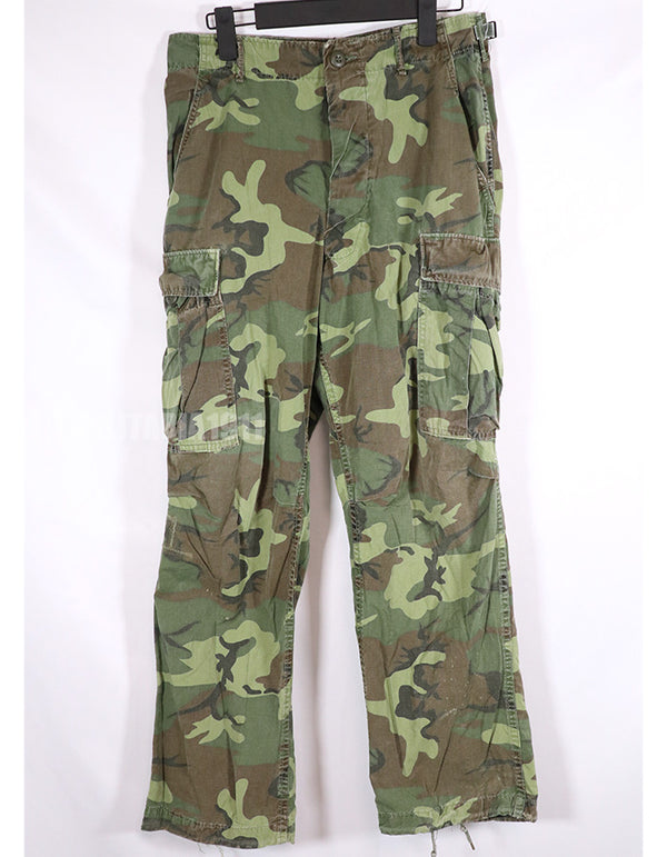 実物　1967年　ポップリン製（ノンリップ）　ERDL ファティーグパンツ　サイズタグなし