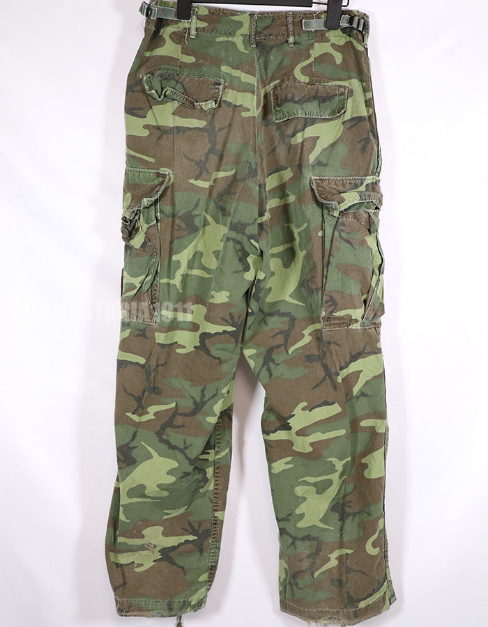実物　1967年　ポップリン製（ノンリップ）　ERDL ファティーグパンツ　サイズタグなし