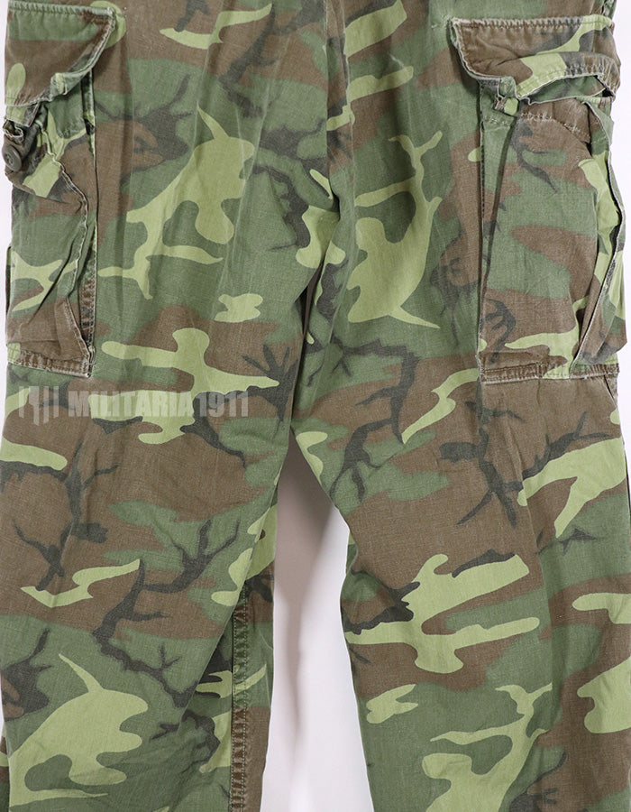 実物　1967年　ポップリン製（ノンリップ）　ERDL ファティーグパンツ　サイズタグなし