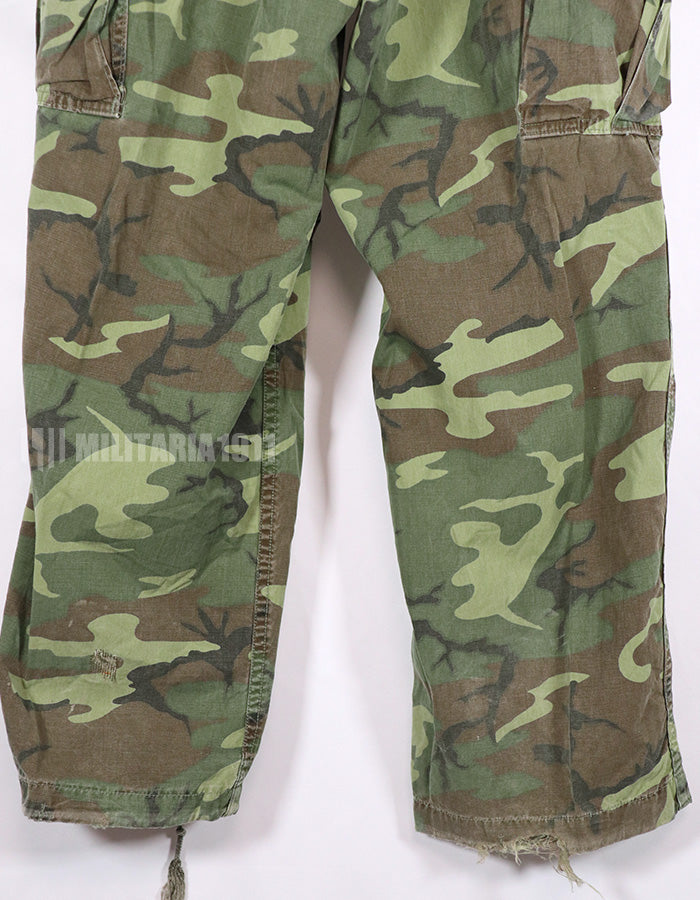 実物　1967年　ポップリン製（ノンリップ）　ERDL ファティーグパンツ　サイズタグなし