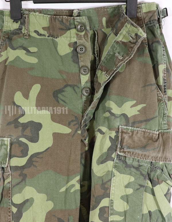 実物　1967年　ポップリン製（ノンリップ）　ERDL ファティーグパンツ　サイズタグなし