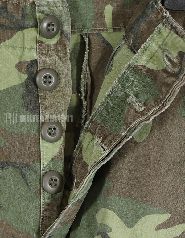 実物　1967年　ポップリン製（ノンリップ）　ERDL ファティーグパンツ　サイズタグなし