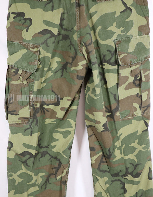 実物　ポップリン製　ERDL ジャングルファティーグ パンツ　ノンリップ　中古品