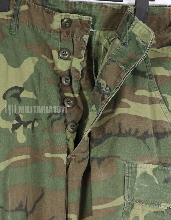 実物　ポップリン製　ERDL ジャングルファティーグ パンツ　ノンリップ　中古品