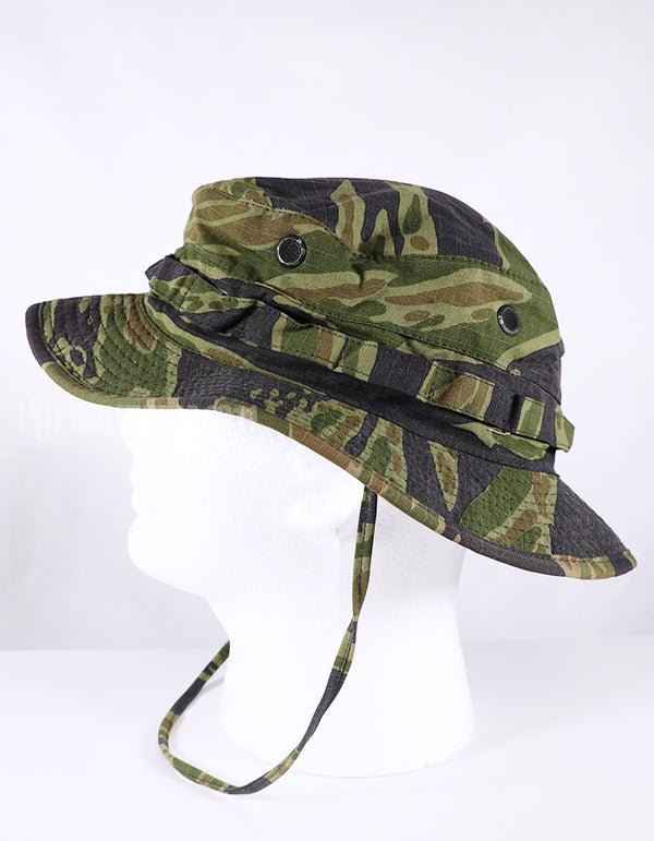 実物生地使用　タイガーストライプ　ロングブリムブーニーハット　レプリカ　複数在庫　中古品