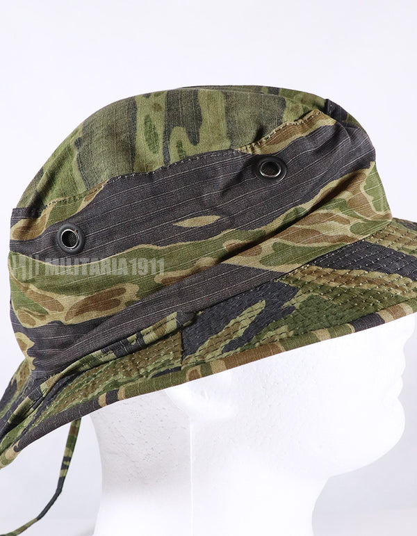 実物生地使用　タイガーストライプ　ロングブリムブーニーハット　レプリカ　複数在庫　中古品